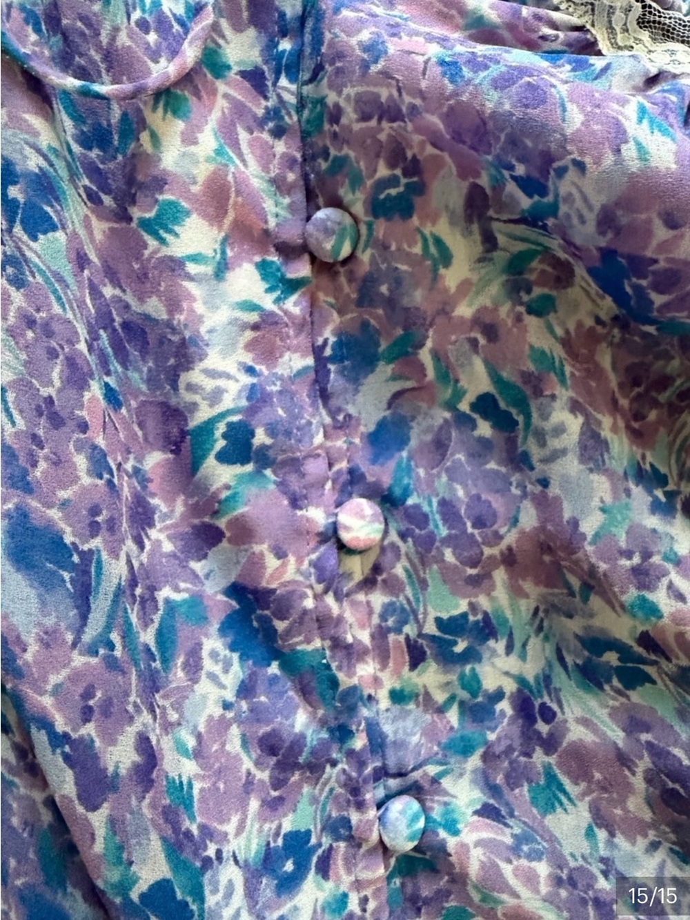 For Love & Lemons Lavender-Blue Floral Lace Mini Dress - Picture 13 of 13